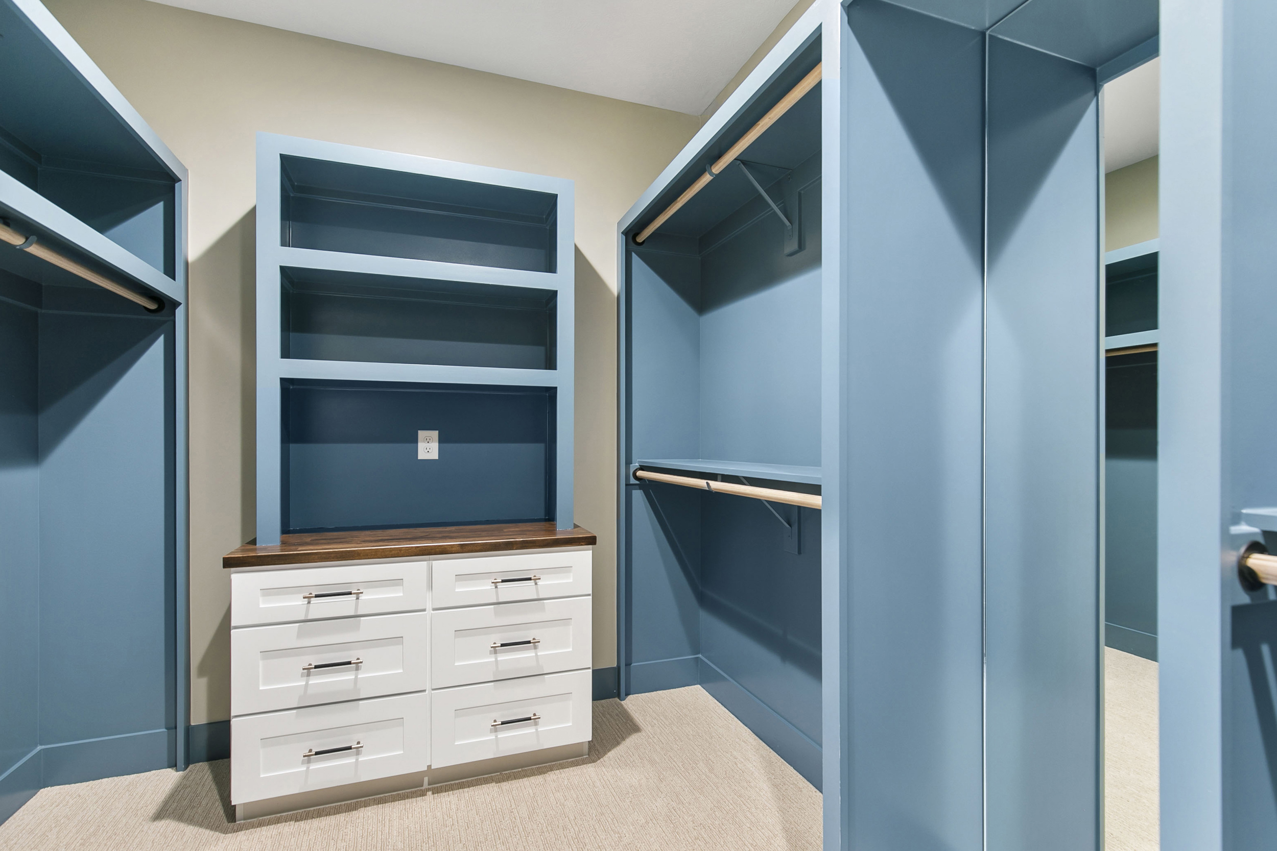 Two-story entryway with custom millwork